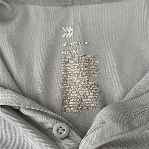 All in Motion Light Gray Polo Shirt Boys Size M (8/10) - Picture 2 of 3